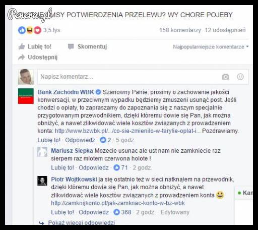 Wkurzony klient banku