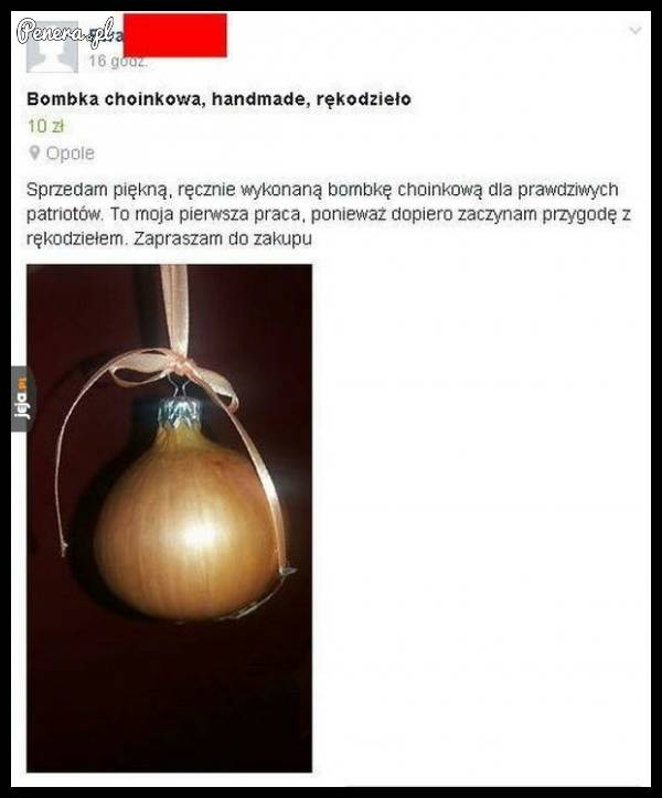 Własnoręcznie zrobiona bombka choinkowa