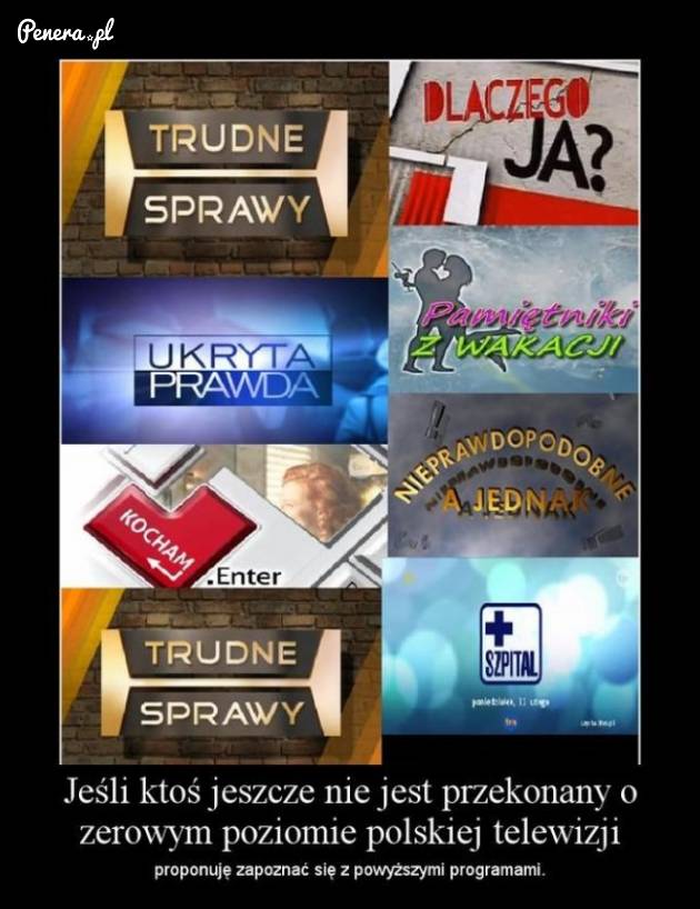 Takie rzeczy są teraz serwowane w polskiej telewizji