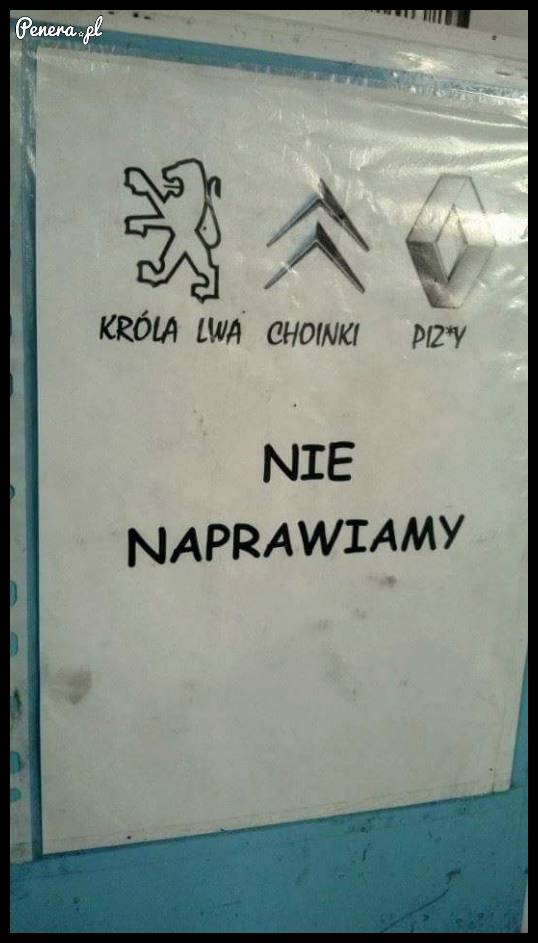 Tych aut tam nie naprawiają