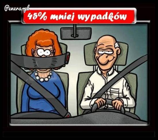 45% mniej wypadków