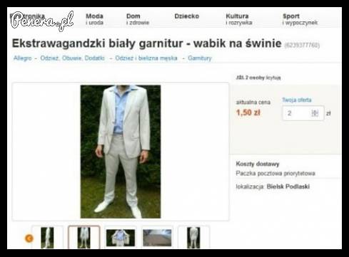 Ektrawagandzki biały garnitur