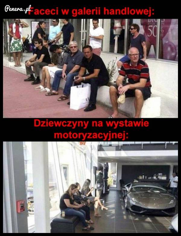 Faceci w galerii handlowej