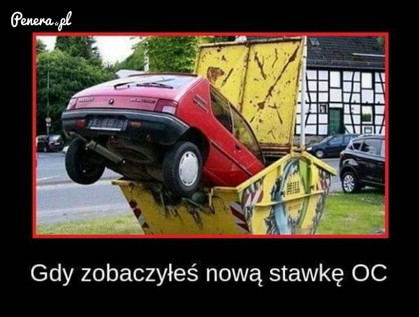 Gdy zobaczyłeś nową stawkę OC