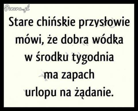 Jaki zapach ma dobra wódka w środku tygodnia?