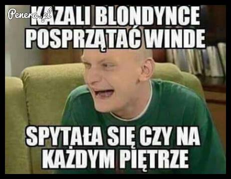 Kazali blondynce posprzątać windę