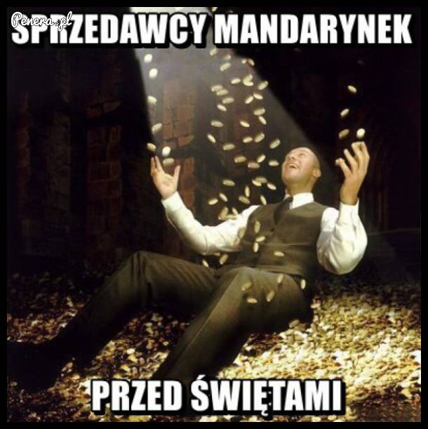 Sprzedawcy mandarynek przed świętami