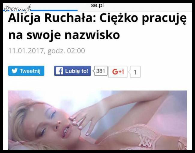 Alicja Ruchała: Ciężko pracuje na swoje nazwisko