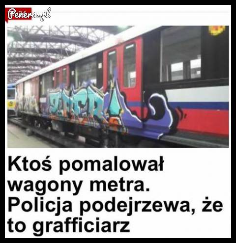 Ktoś pomalował pociągi metra