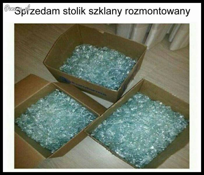 Sprzedam stolik szklany rozmontowany