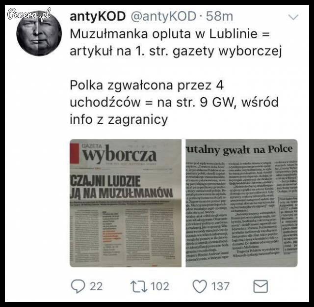 Tak wyglądają wiadomości w wyborczej