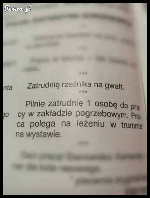 Zatrudnię rzeźnika xD