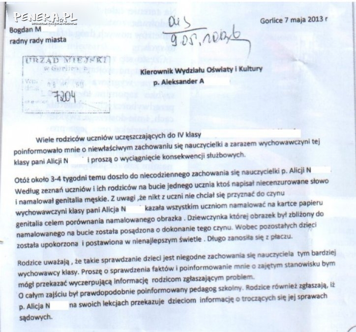 Wychowawczyni postanowiła zrobić dochodzenie