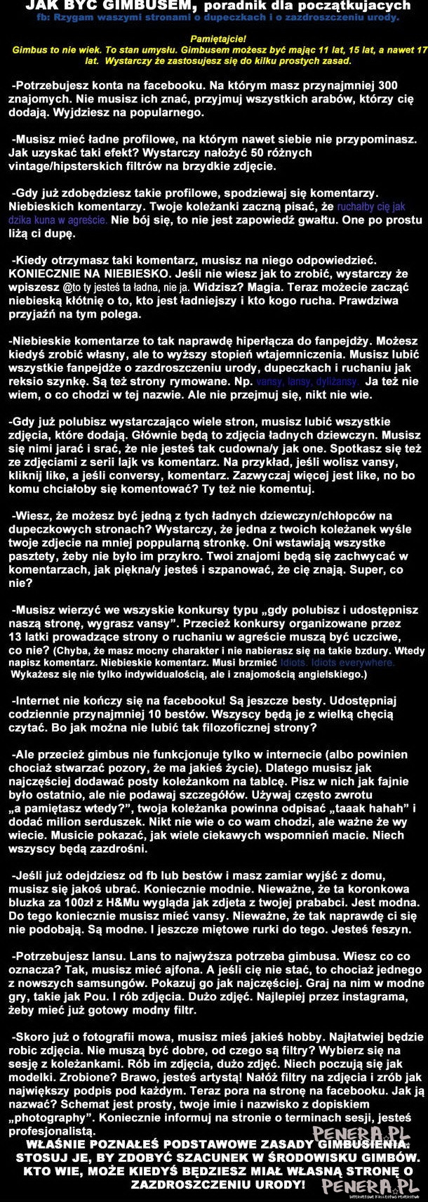 Jak być gimbusem - poradnik dla początkujących Jak być gimbusem - poradnik dla początkujących