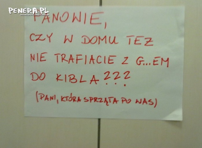 Apel babci klozetowej do panów Apel babci klozetowej do panów