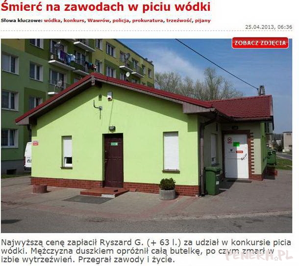 Śmierć na zawodach w piciu wódki Śmierć na zawodach w piciu wódki
