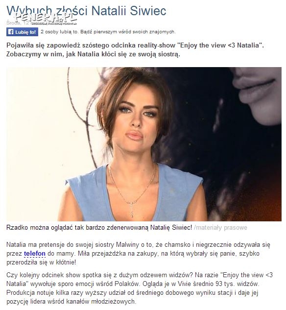 Natalia Siwiec się zdenerwowała Natalia Siwiec się zdenerwowała