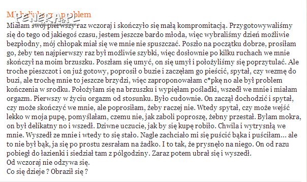 Michalinka i jej niezbyt udany pierwszy raz :)