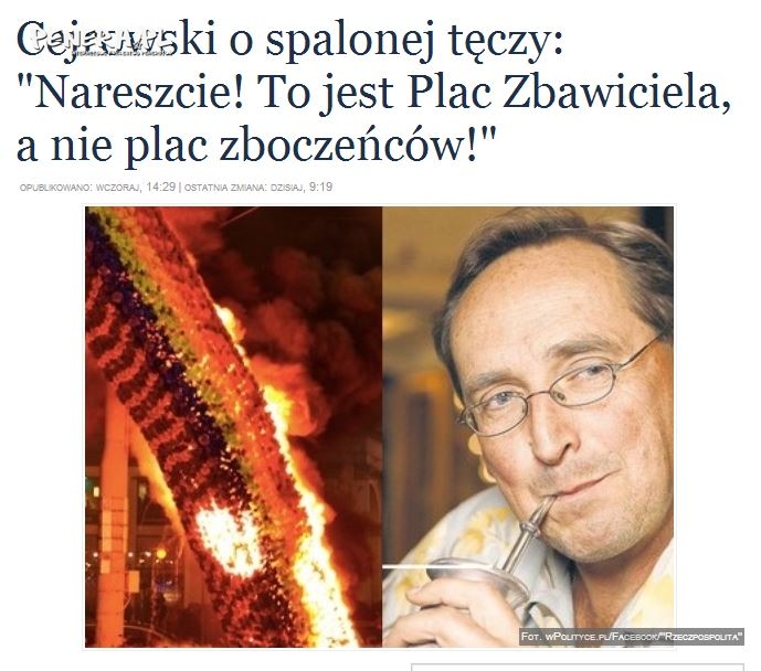 Cejrowski o spalonej tęczy Cejrowski o spalonej tęczy