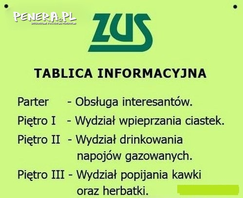 ZUS - Tablica informacyjna ZUS - Tablica informacyjna