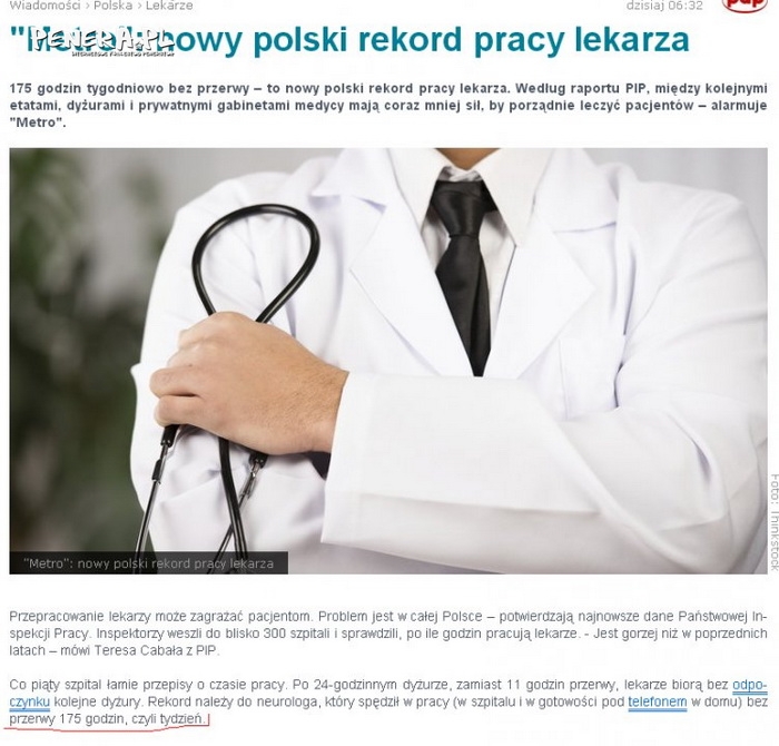 Padł nowy rekord pracy lekarza Padł nowy rekord pracy lekarza