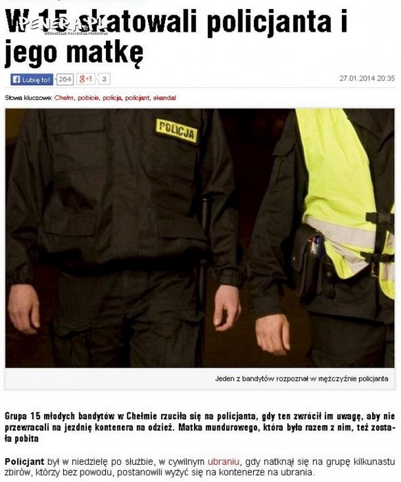 W 15 minut skatowali policjanta i jego matkę W 15 minut skatowali policjanta i jego matkę