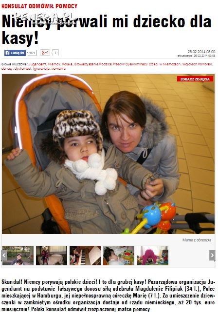 Niemcy porwali dziecko dla kasy Niemcy porwali dziecko dla kasy