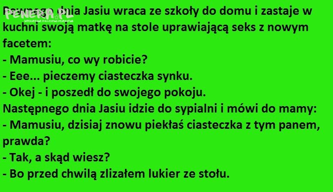 Kawał - Jasiu przyłapał mamusię