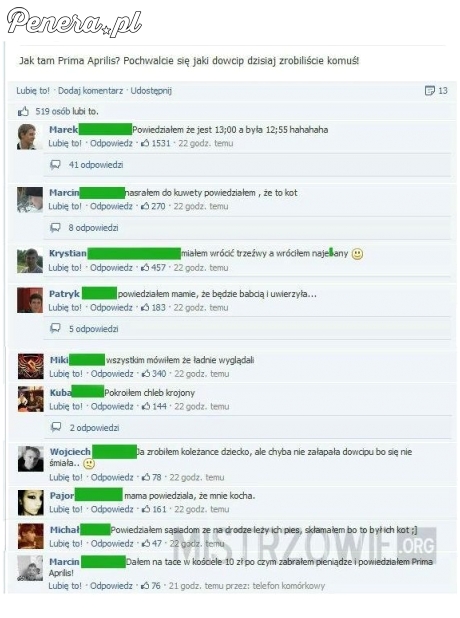 A Ty co ciekawego zrobiłeś w Prima Aprilis?