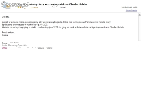 A u mnie w korpo takie maile rozsyłają