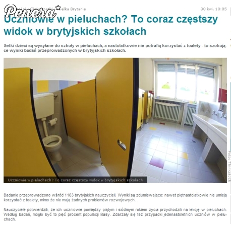 Angielscy uczniowie chodzą w pieluchach