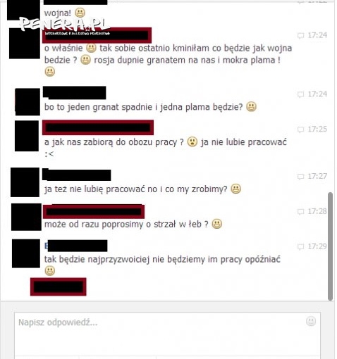 Rozmowa idiotek na fejsie Rozmowa idiotek na fejsie