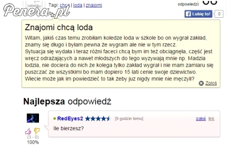 Bo przegrała zakład