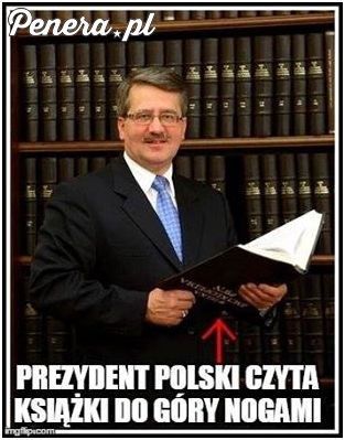 Bronek umie czytać książki do góry nogami