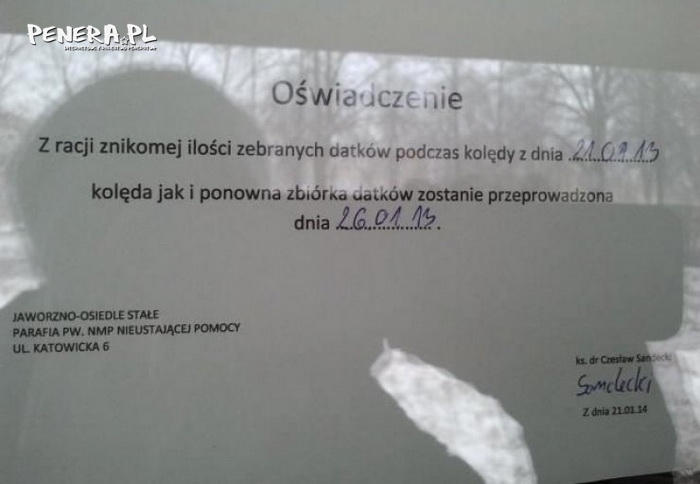 Oświadczenie parafialne Oświadczenie parafialne