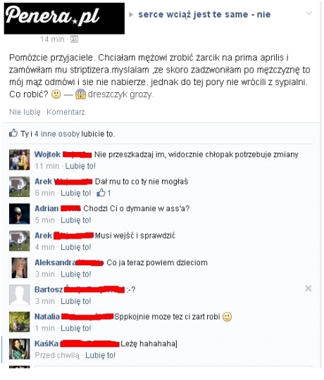 Chciała zrobić mężowi żarcik