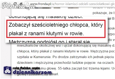 Chłopiec z ranami kłótymi w rowie