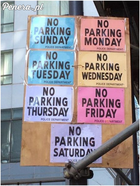 Chodzi o to żeby nie parkować