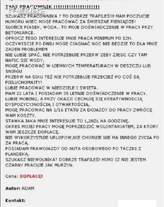 Szukasz taniego pracownika?