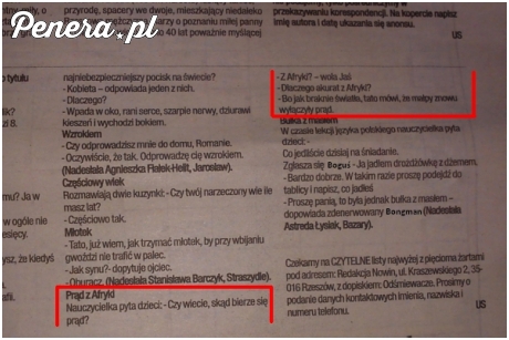 Dowcip o afryce w gazecie