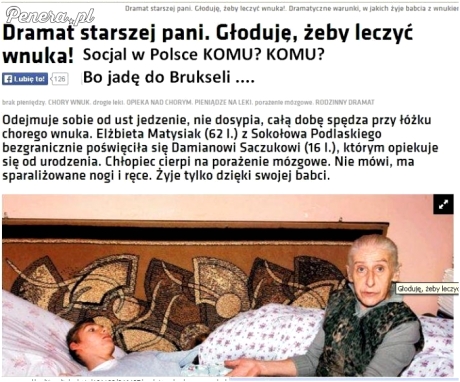 Dramat starszej Pani. Głoduje żeby leczyć wnuka