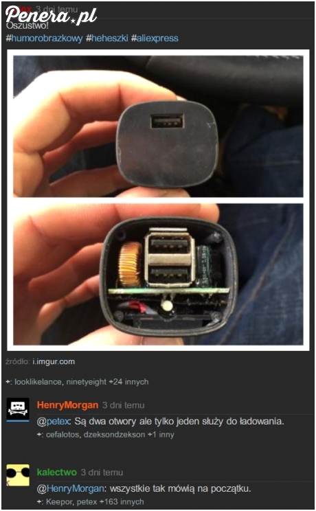 Dwa otwory i trafne porównanie :D