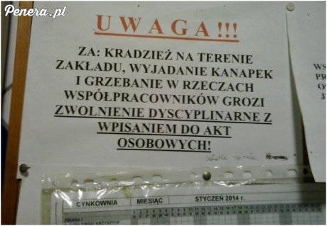 Dyscyplinarka za wyjadanie kanapek