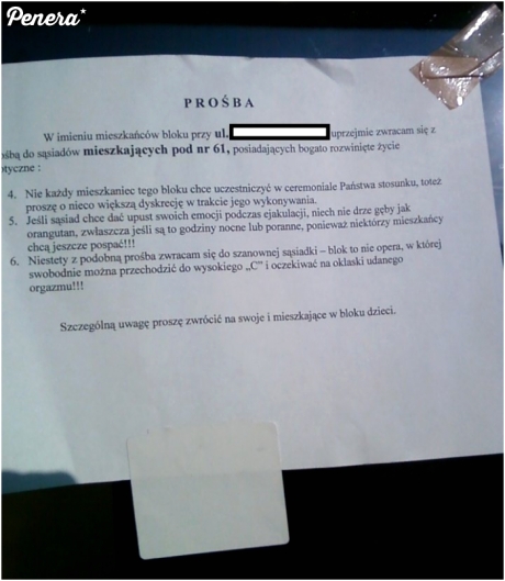 Dyskretna prośba do sąsiadów