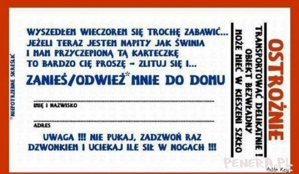 Najebany? To do domu! Najebany? To do domu!