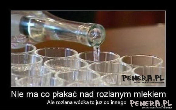Nie ma co płakać nad rozlanym mlekiem ale rozlana