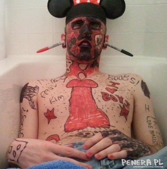 Permanentny marker plus fantazja imprezowiczów Permanentny marker plus fantazja imprezowiczów