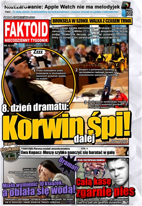 Faktoid: 8 dzień dramaty Korwin nadal śpi