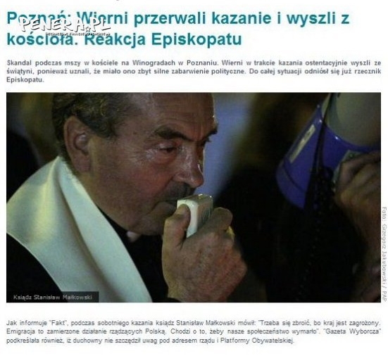 Protest przeciwko polityce w kościele Protest przeciwko polityce w kościele