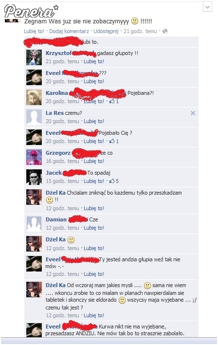 Gorzkie żale nastolatki na fejsie